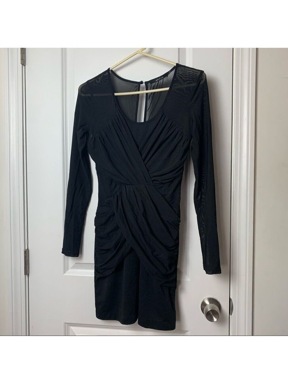Ark & Co. Black long-sleeves dress with sheer back and sleeves size large